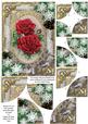 Christmas Roses Snow 7x5inch All 4 Corner Stacker Card Front