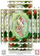 Christmas Stocking Holly 7x5in Spiral Wavy Edge Stacker
