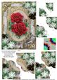 Christmas Roses Snow 7x5in Scalloped Duo Corner Stacker