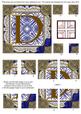 Vintage Blue D Monogram All 4 Corner Stacker Card Front