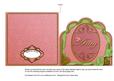 Pink Green Amy Ornate Scalloped Folded Card