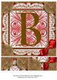 Vintage Red B Monogram 8inch Picture Sheet