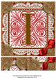 Vinatge Red I Monogram 8inch Picture Sheet