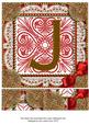 Vinatge Red J Monogram 8inch Picture Sheet