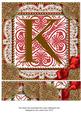 Vintage Red K Monogram 8inch Picture Sheet