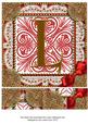 Vinatge Red L Monogram 8inch Picture Sheet