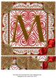 Vinatge Red m Monogram 8inch Picture Sheet
