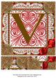 Vinatge Red V Monogram 8inch Picture Sheet
