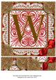 Vintage Red W Monogram 8inch Picture Sheet