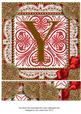 Vinatge Red Y Monogram 8inch Picture Sheet