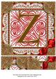 Vintage Red Z Monogram 8inch Picture Sheet