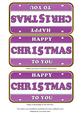 Purple Metallic Happy Christmas Number Plate Dl Folded Card