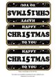 Black Swirl Happy Christmas Number Plate Dl Folded Card