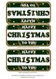 Green Gold Happy Christmas Number Plate Dl Folded Card
