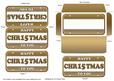 Gold Metallic Christmas Number Plate Mini Card Envelope Aio