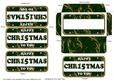 Green Gold Christmas Number Plate Mini Card Envelope Aio