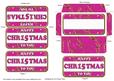 Pink Gold Christmas Number Plate Mini Card Envelope Aio