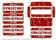 Red Gold Christmas Number Plate Mini Card Envelope Aio