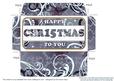 Blue Fancy Happy Christmas Number Plate Envelope