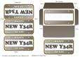 Silver Metallic New Year Number Plate Mini Card Envelope Aio