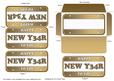 Gold Metallic New Year Number Plate Mini Card Envelope Aio