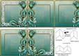 Teal Blue Butterfly Roses Mini Concertina Style Card