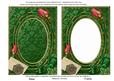 Green Damask Rosebud Plain 7x5in Picture and Shaker Frame