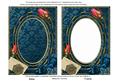 Navy Damask Rosebud Plain 7x5in Picture and Shaker Frame