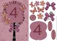 Plum Butterfly Fan Numbered 4 Occasion Card Front Decoupage