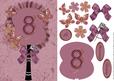 Plum Butterfly Fan Numbered 8 Occasion Card Front Decoupage
