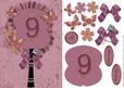 Plum Butterfly Fan Numbered 9 Occasion Card Front Decoupage
