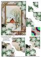 Christmas Scene Snow 7x5inch Scalloped Duo Corner Stacker