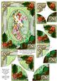 Christmas Stocking Holly 7x5inch All 4 Corner Stacker
