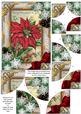 Red Poinsettia Snow 7x5inch All 4 Corner Stacker