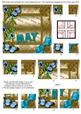 May Glory Gold Birthday 4 Corner Stacker Card Front