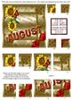 August Sunflower Gold Birthday 4 Corner Stacker Card Front