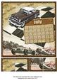 Vintage Cars July Calendar 8inch Picture Sheet