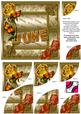 June Rose Birthday Gold 6in Duo Corner Stacker