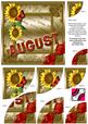 August Sun Birthday Gold 6in Duo Corner Stacker