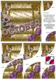 October Pansy Birthday Gold 6in Duo Corner Stacker