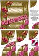 November Flower Birthday Gold 6in Duo Corner Stacker