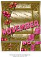 November Flowers Gold Birthday 8inch Picture Sheet