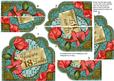 Teal Coral Rose You Are 18 Ornate Scalloped Side Stacker