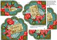 Teal Coral Rose You Are 80 Ornate Scalloped Side Stacker