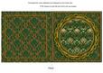 Green Gold Damask Square Fold Round Scallop Card