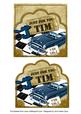 Blue Car Tim Scallop Topper and Base