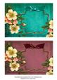 Christmas Roses Teal and Pink Duo 7x5in Card Front Bases