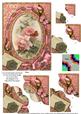 Pink Roses Butterflies 7x5inch Scalloped Duo Corner Stac