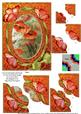 Poppies and Butterflies 7x5inch Scalloped Duo Corner Stac