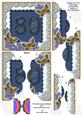 Blue Butterfly 80th Birthday 5in Scallop Side Stacker